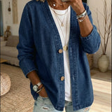 Classico Cappotto in Denim con Chiusura a Bottoni A minha loja