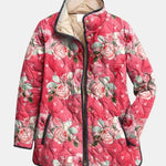 Freya | Giacca Trapuntata con Stampa Floreale in Rosa Elegante A minha loja