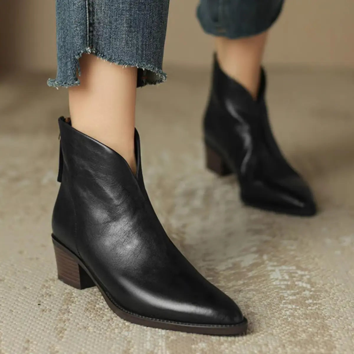 Jitka™ | Eleganti scarpe in pelle con tacco basso A minha loja
