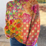 Abigail | Maglione a Pois Floreale con Collo Alto