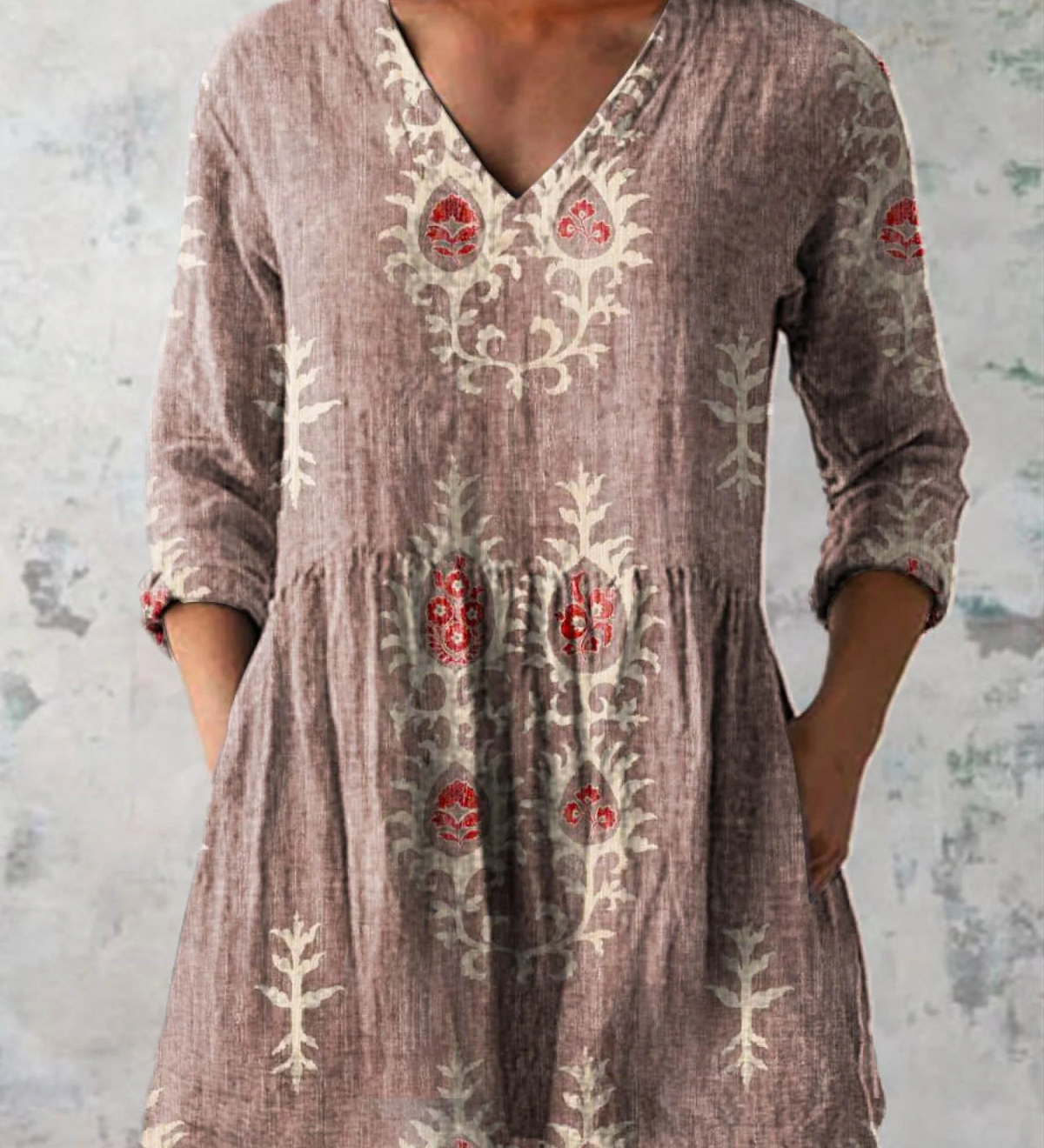"Elise | Blusa Lunga con Decolleté a V". A minha loja