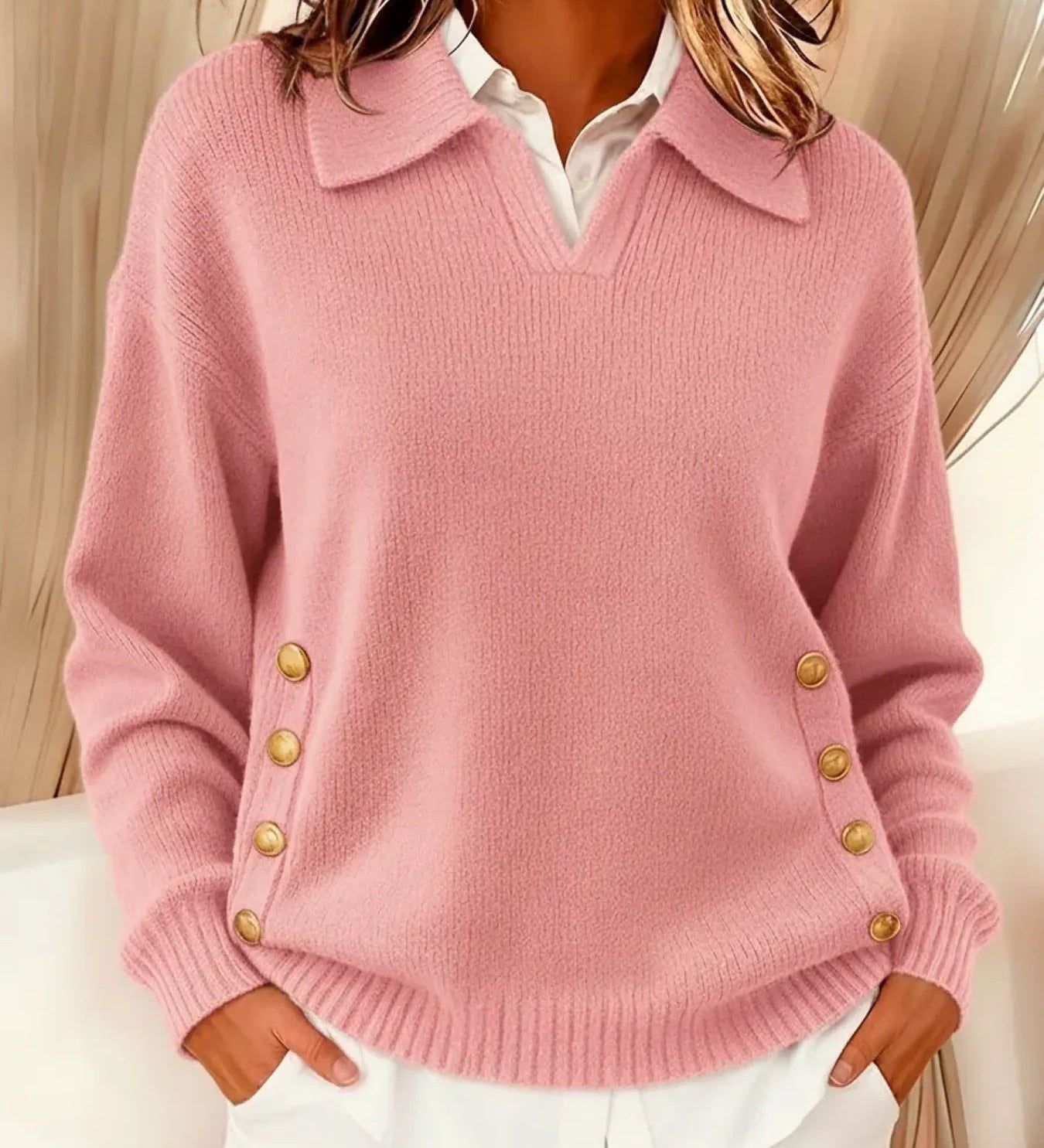 VYNETTE | V-NECK SWEATER WITH COLLAR A minha loja