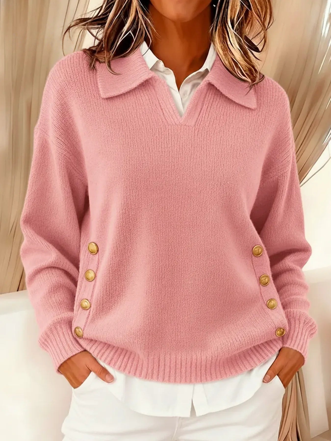 VYNETTE | V-NECK SWEATER WITH COLLAR A minha loja