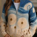 Yolanda™ | Dandelion Meadow Zip-Up Padded Cardigan A minha loja