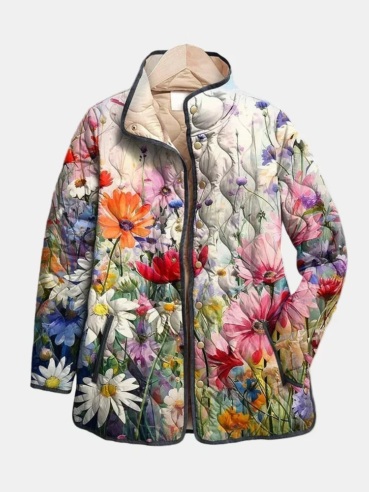 Kaia | Giacca Vintage Trapuntata con Motivo Floreale A minha loja