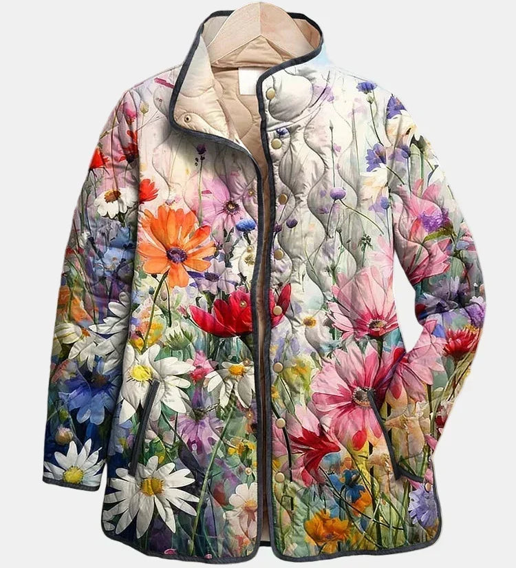 Kaia | Giacca Vintage Trapuntata con Motivo Floreale A minha loja