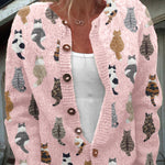 CHARLOTTE | Accogliente Cardigan con Stampa di Gatto A minha loja