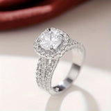 Pavé Halo Cushion Statement Ring