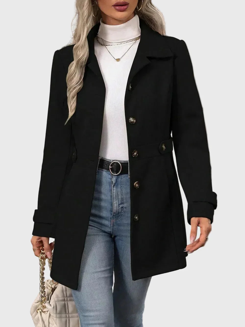 Veronika – Cappotto urbano premium con bottoni A minha loja
