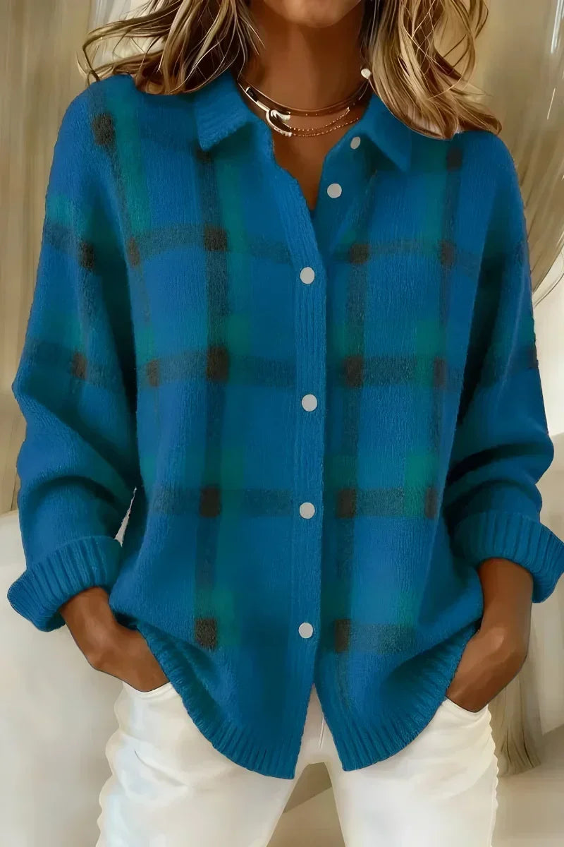 Kelsey™ | Cardigan a Quadri in Maglia Morbida A minha loja