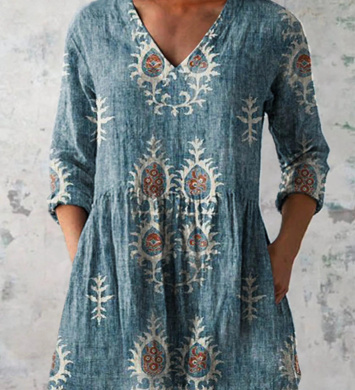 "Elise | Blusa Lunga con Decolleté a V". A minha loja