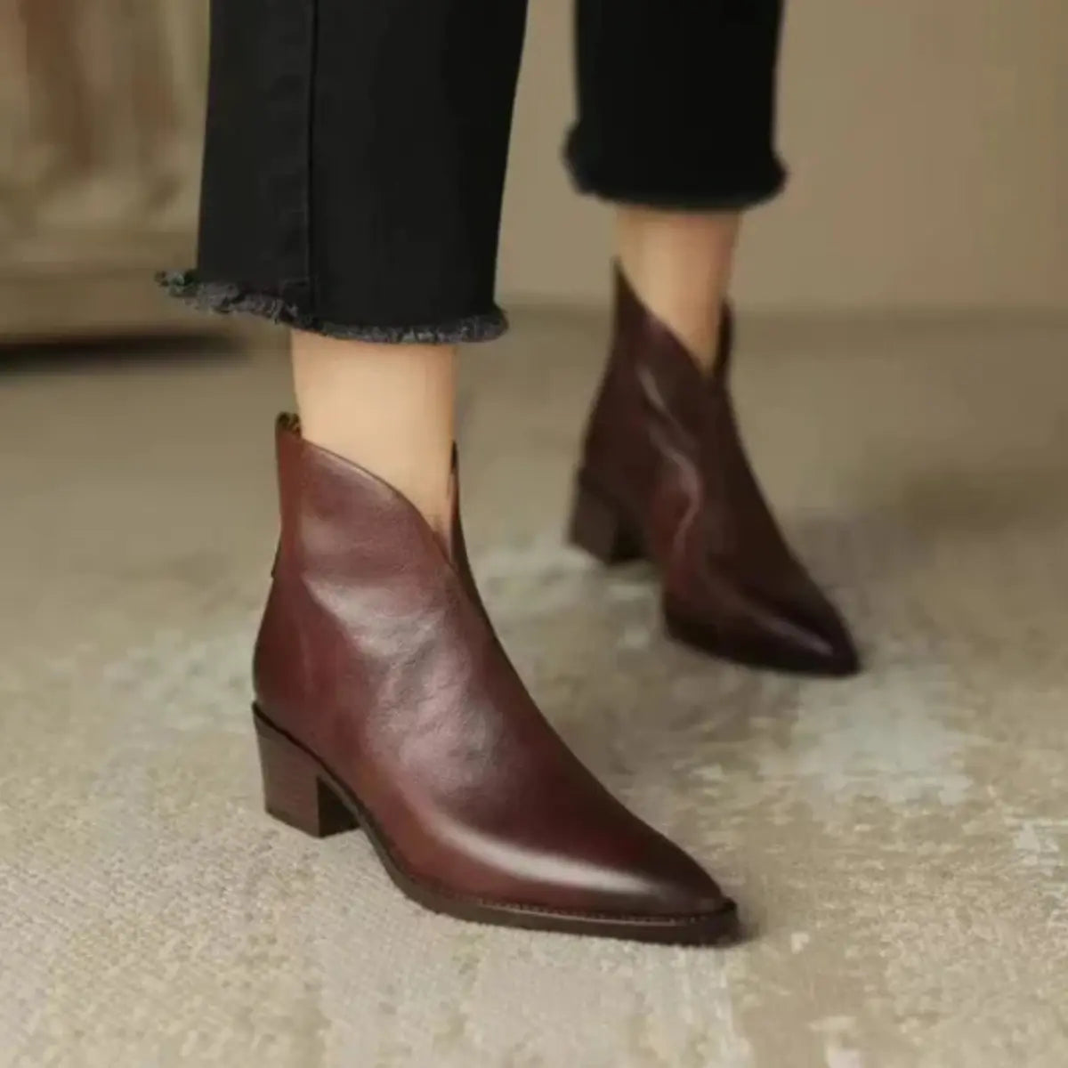 Jitka™ | Eleganti scarpe in pelle con tacco basso A minha loja