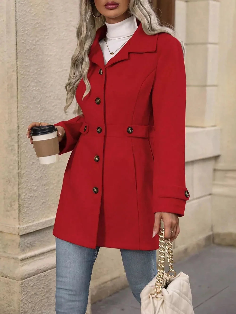 Veronika – Cappotto urbano premium con bottoni A minha loja