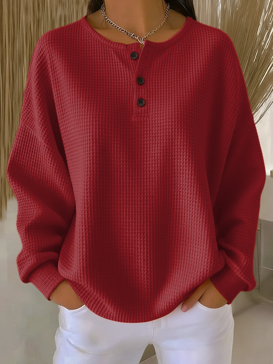 MIRABEL | COZY WAFFLE HENLEY SWEATSHIRT A minha loja