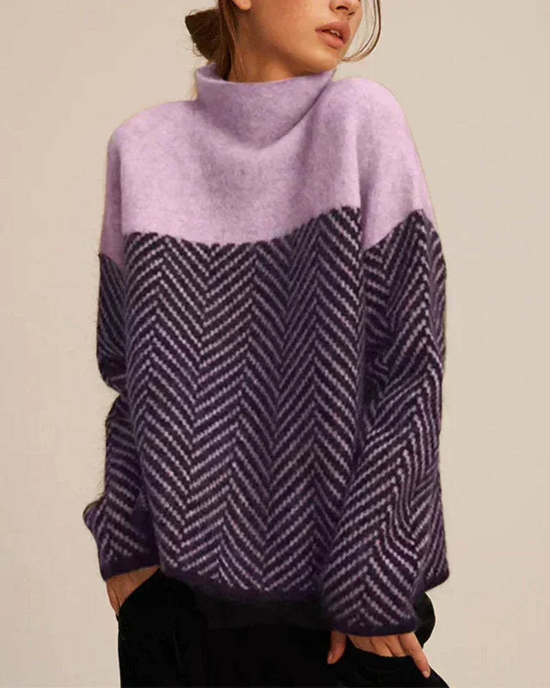 Norah | Maglione in Cotone con Collo Alto Elegante A minha loja