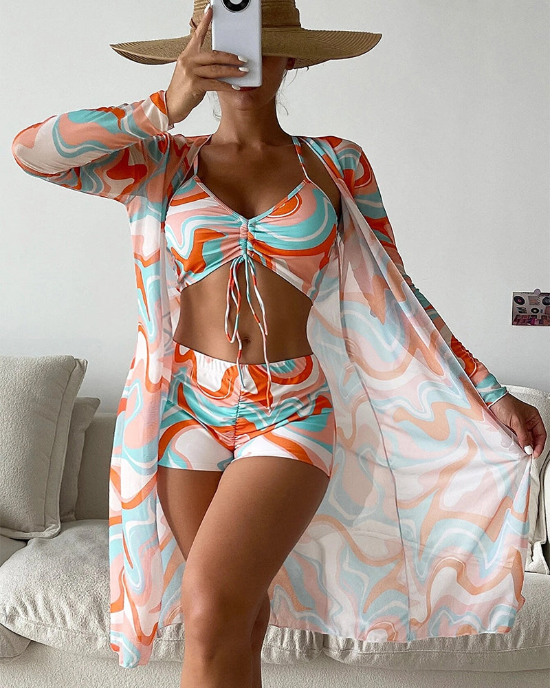 Cefalù - Set di Bikini a 3 Pezzi con Motivo Stampato A minha loja