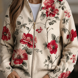 Wilhelmine™ | Cardigan Vintage con Stampa Rosa A minha loja
