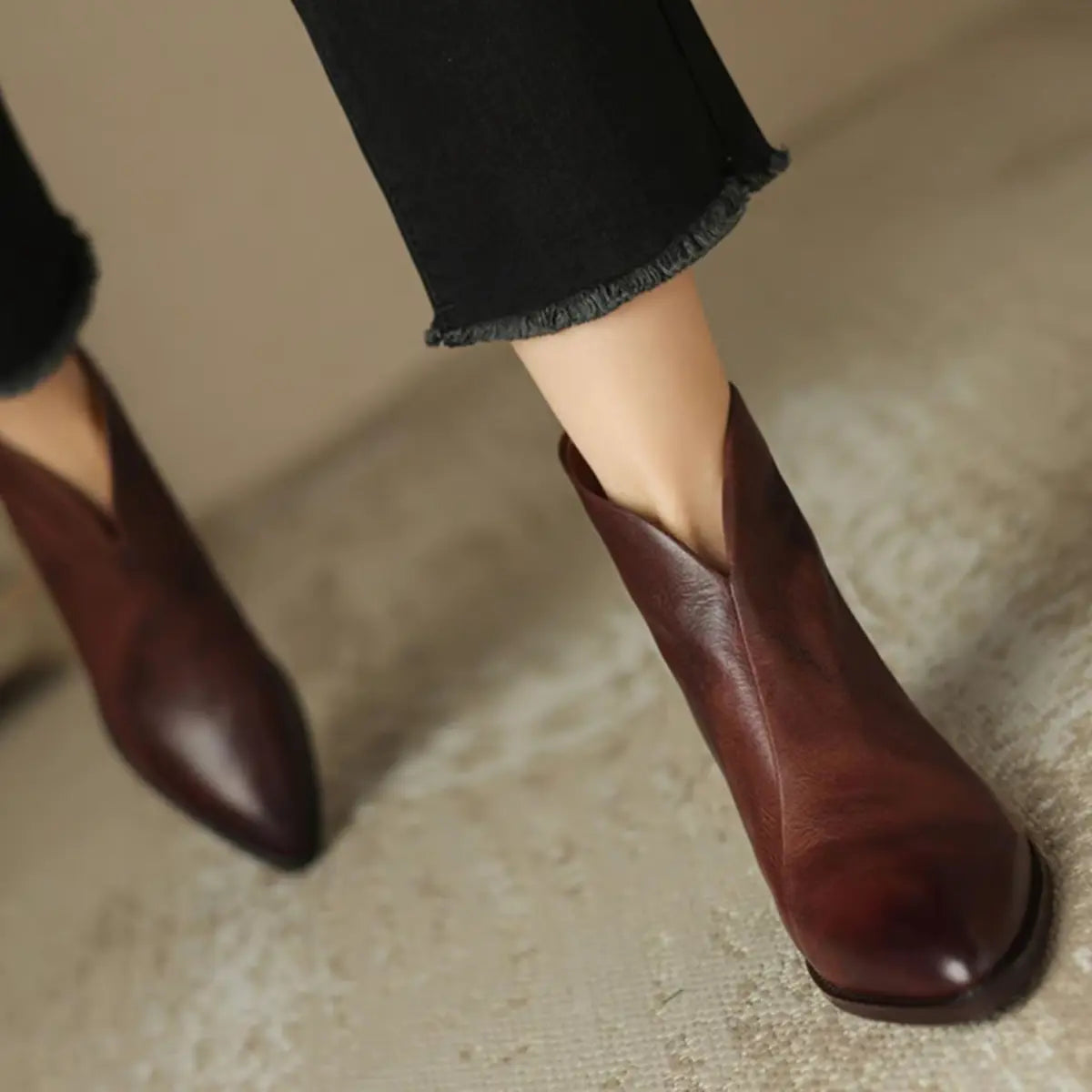 Jitka™ | Eleganti scarpe in pelle con tacco basso A minha loja