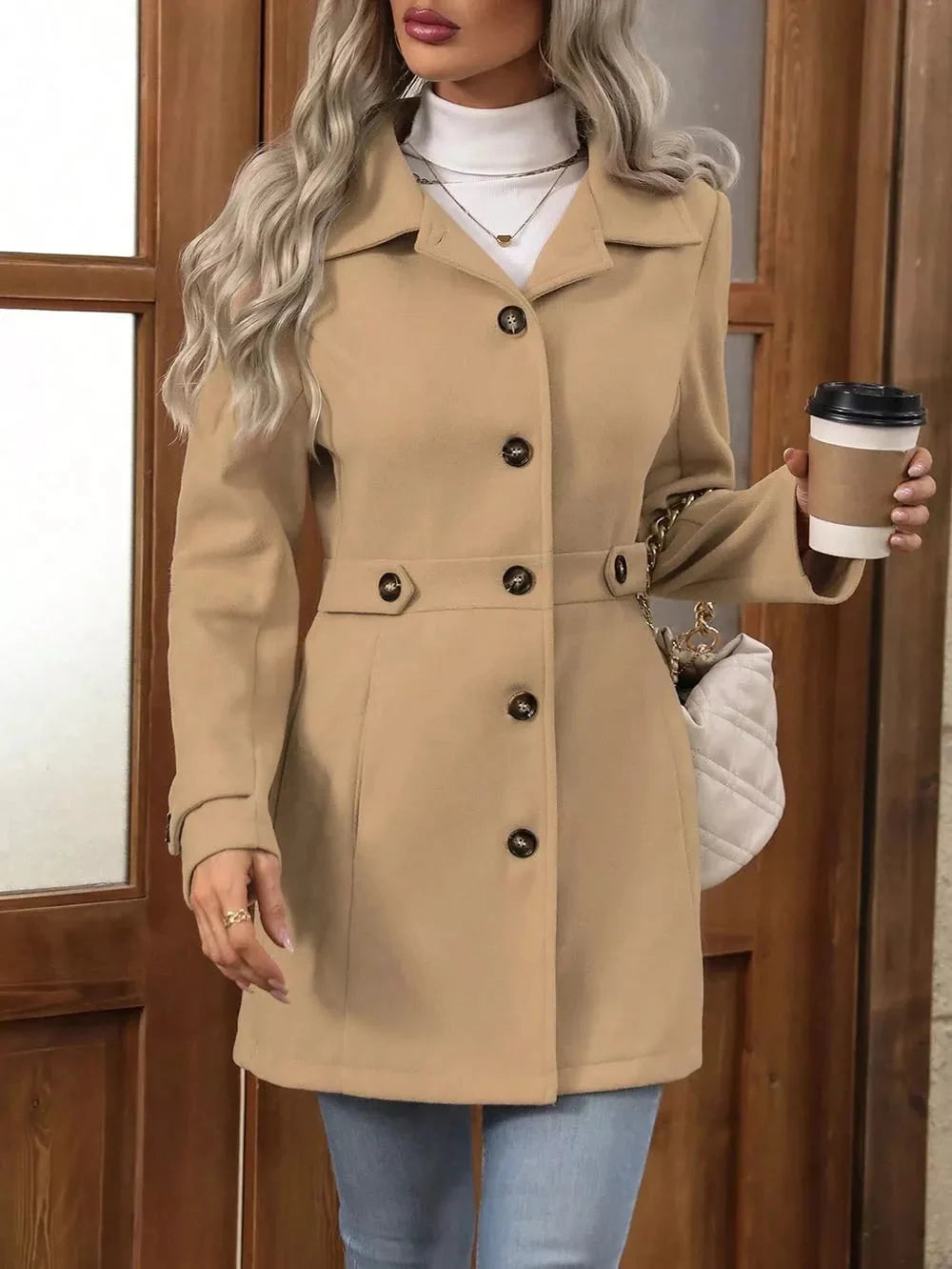 Veronika – Cappotto urbano premium con bottoni A minha loja