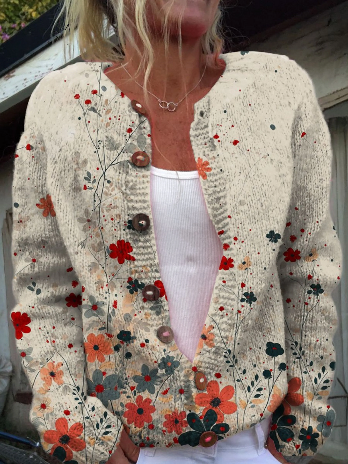 SABRINA | Vintage Floral Knit Cardigan A minha loja