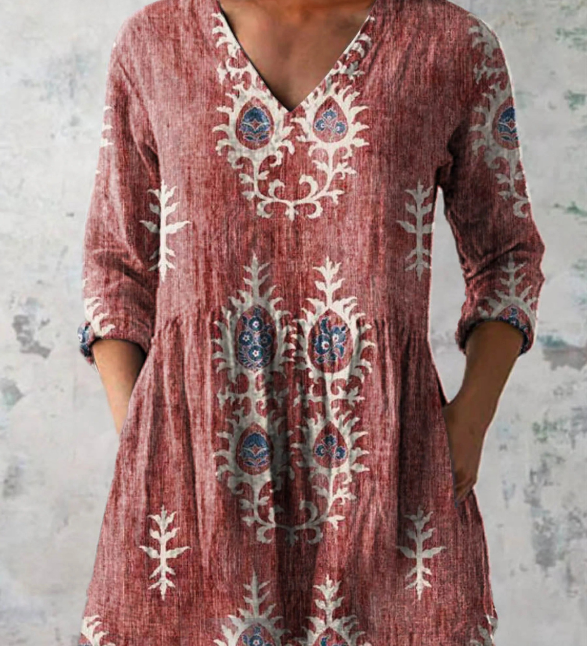 "Elise | Blusa Lunga con Decolleté a V". A minha loja