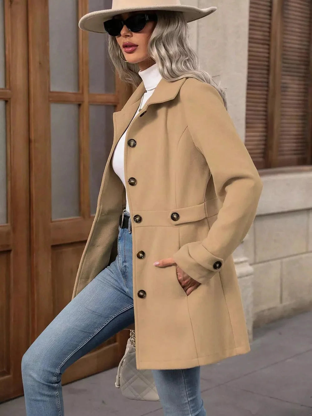Veronika – Cappotto urbano premium con bottoni A minha loja