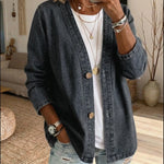 Classico Cappotto in Denim con Chiusura a Bottoni A minha loja