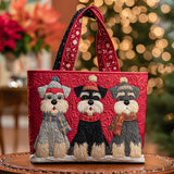 Borsa artigianale trapuntata con trio di Schnauzer A minha loja