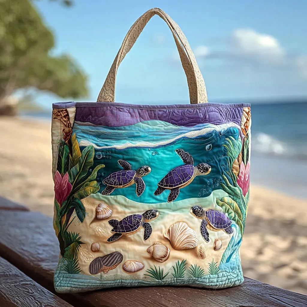 Borsa artigianale trapuntata con fantasia laguna A minha loja