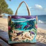 Borsa artigianale trapuntata con fantasia laguna A minha loja