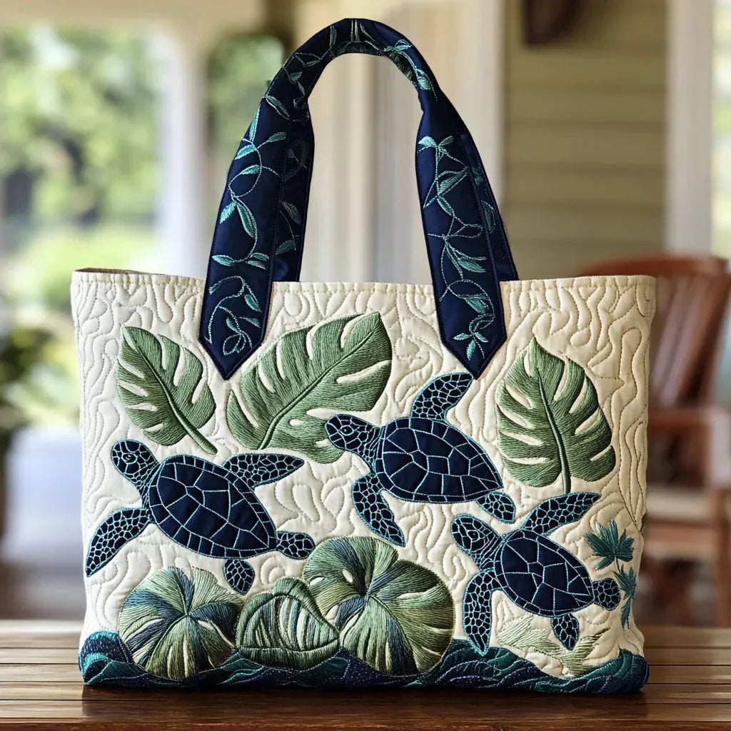 Borsa artigianale trapuntata con tartaruga marina A minha loja
