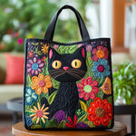 Borsa artigianale imbottita con gatta nera A minha loja
