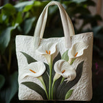 Borsa artigianale trapuntata con calle bianche A minha loja