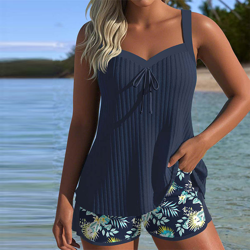 Amalfi - Due Pezzi Tankini a Righe con Pantaloni da Spiaggia A minha loja