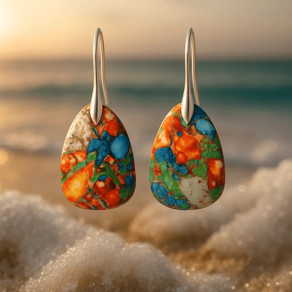 Colori delle orecchini tropicali a forma di nuvola A minha loja