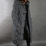Eliška – Cappotto lungo da donna lavorato a maglia con cappuccio A minha loja