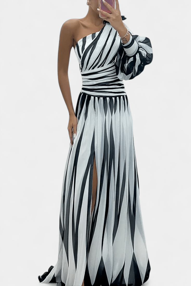 Bethania™ | Abito maxi a righe A minha loja