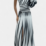 Bethania™ | Abito maxi a righe A minha loja