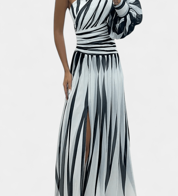 Bethania™ | Abito maxi a righe A minha loja