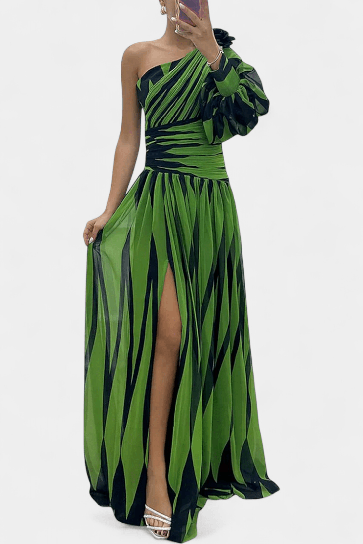 Bethania™ | Abito maxi a righe A minha loja