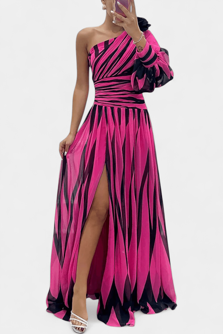 Bethania™ | Abito maxi a righe A minha loja