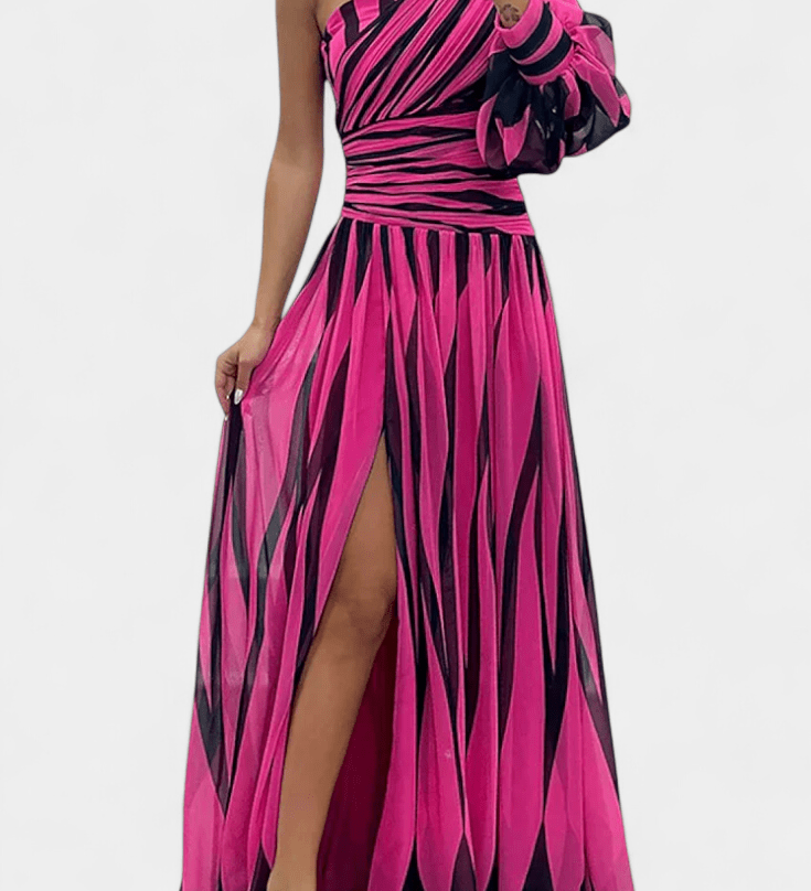 Bethania™ | Abito maxi a righe A minha loja