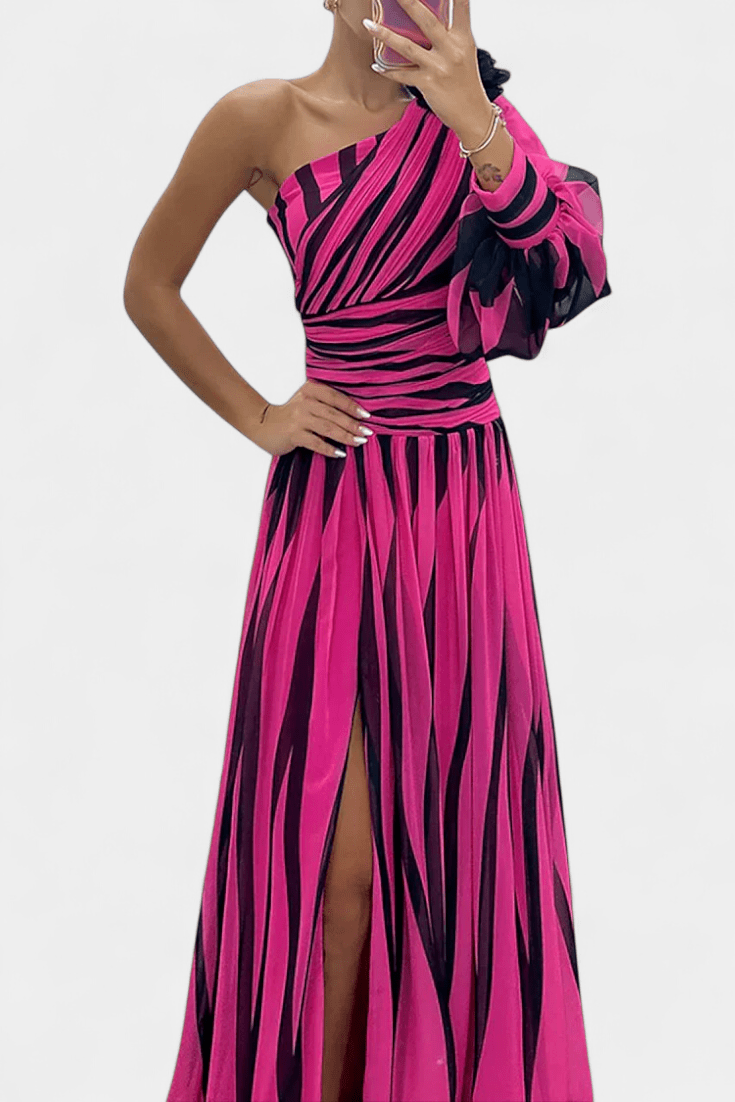 Bethania™ | Abito maxi a righe A minha loja
