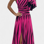 Bethania™ | Abito maxi a righe A minha loja