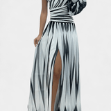 Bethania™ | Abito maxi a righe A minha loja