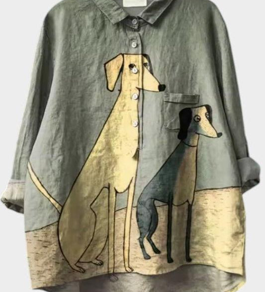 Bianca | Elegante camicia in pizzo con decorazione stilosa A minha loja