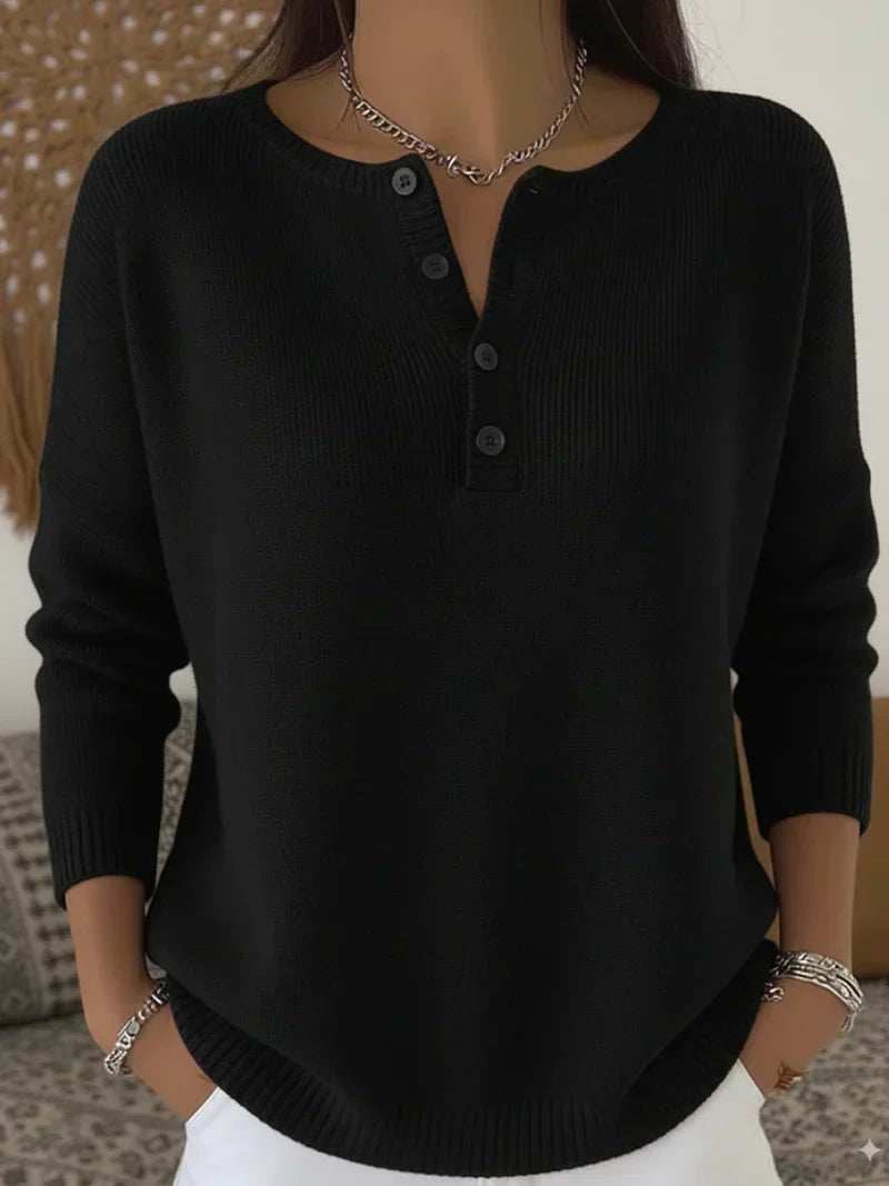HELENA | HENLEY BUTTON-UP KNIT SWEATER A minha loja