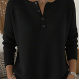 HELENA | HENLEY BUTTON-UP KNIT SWEATER A minha loja