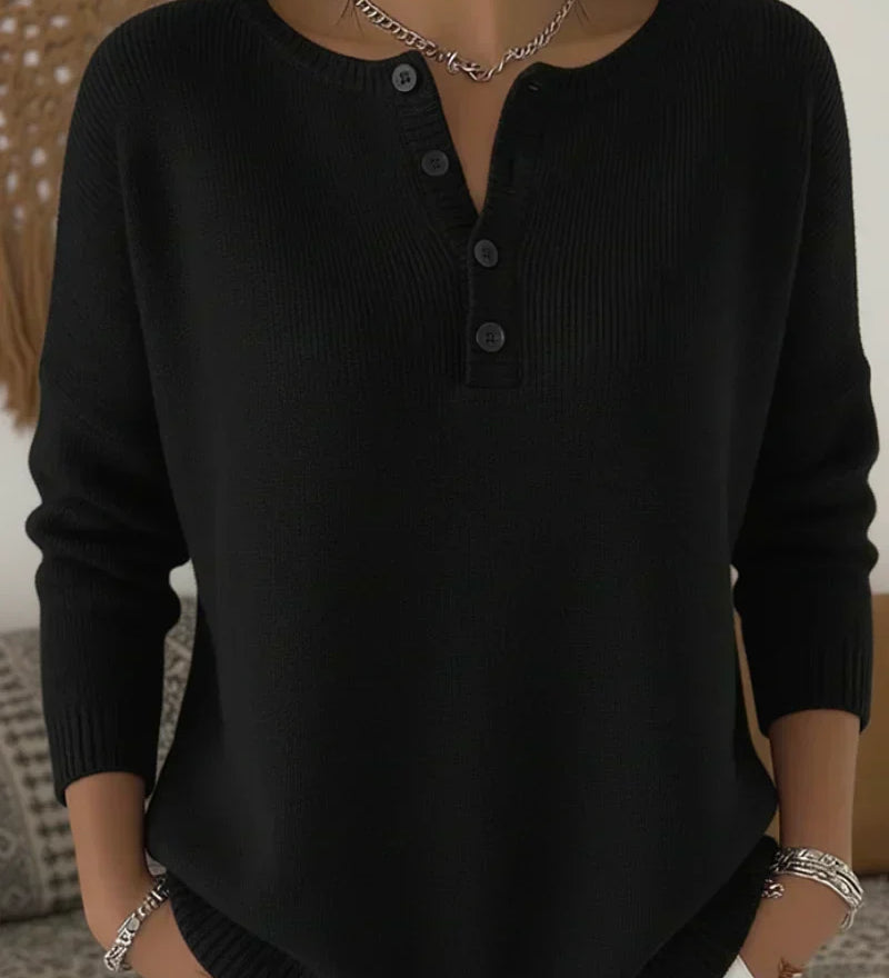 HELENA | HENLEY BUTTON-UP KNIT SWEATER A minha loja