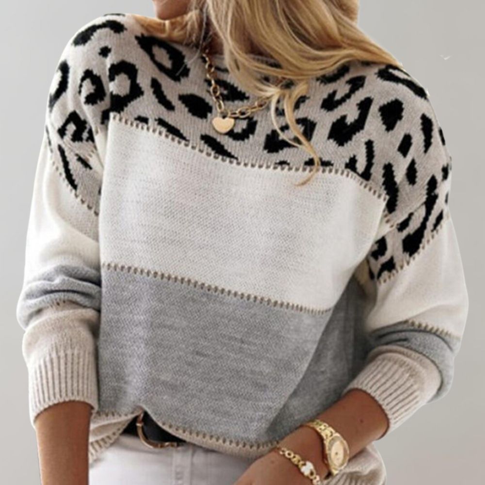 Diane | Maglione a Maglia con Dettagli Leopardo A minha loja